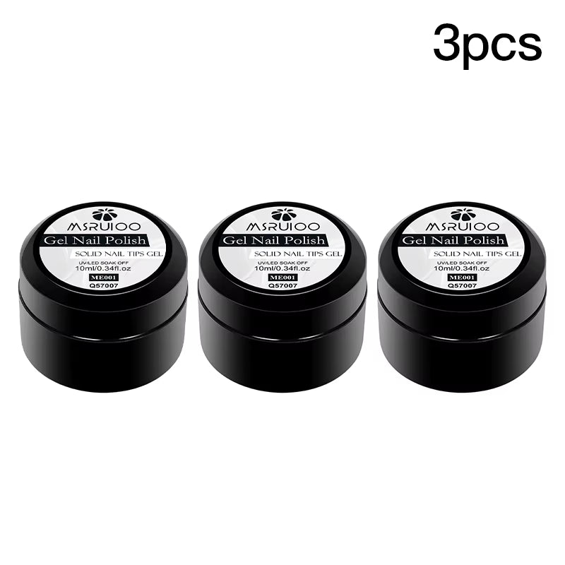 10Ml Clear Solid Nail Tips Gel Long Lasting Bubble-Free UV/LED Building Gel for Nails Home Salon Manicure DIY Design