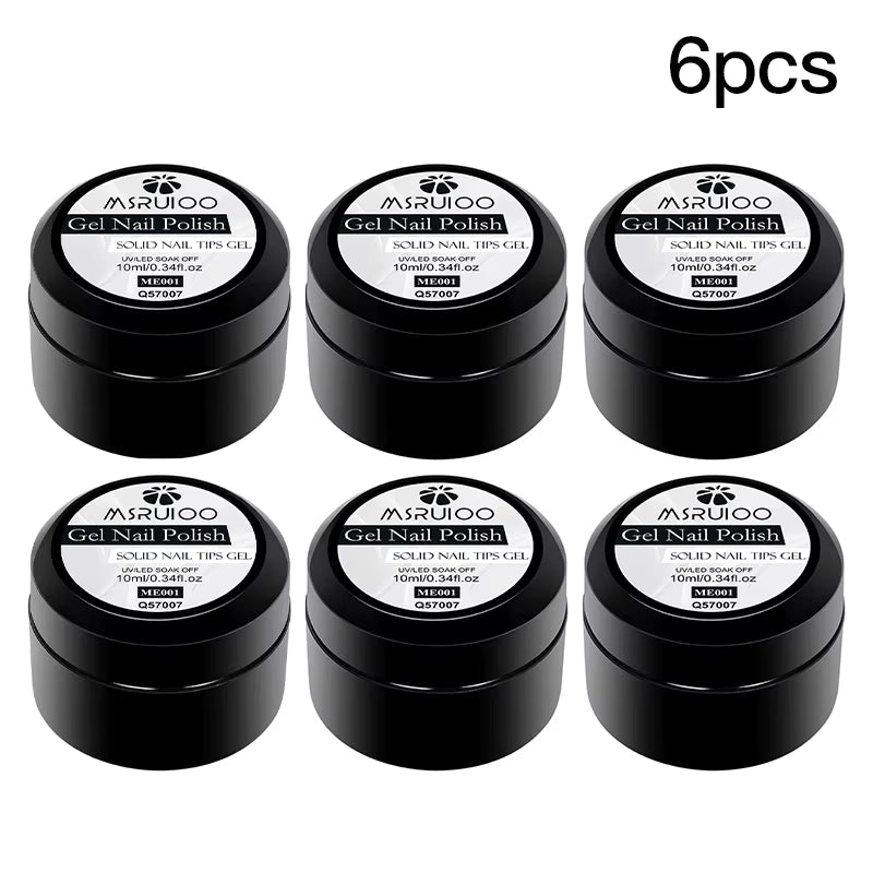 10Ml Clear Solid Nail Tips Gel Long Lasting Bubble-Free UV/LED Building Gel for Nails Home Salon Manicure DIY Design