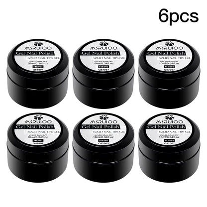 10Ml Clear Solid Nail Tips Gel Long Lasting Bubble-Free UV/LED Building Gel for Nails Home Salon Manicure DIY Design