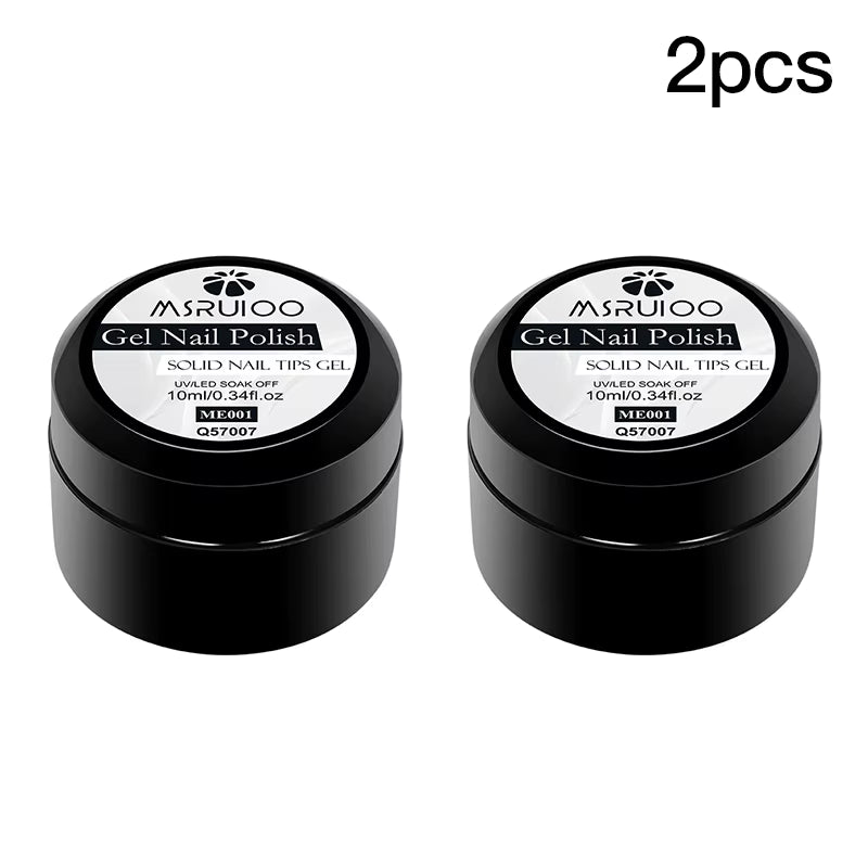 10Ml Clear Solid Nail Tips Gel Long Lasting Bubble-Free UV/LED Building Gel for Nails Home Salon Manicure DIY Design