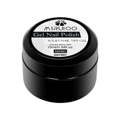 10Ml Clear Solid Nail Tips Gel Long Lasting Bubble-Free UV/LED Building Gel for Nails Home Salon Manicure DIY Design