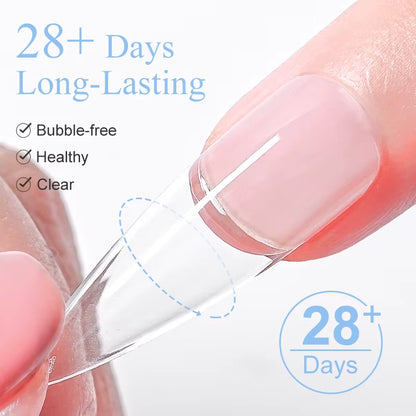 10Ml Clear Solid Nail Tips Gel Long Lasting Bubble-Free UV/LED Building Gel for Nails Home Salon Manicure DIY Design